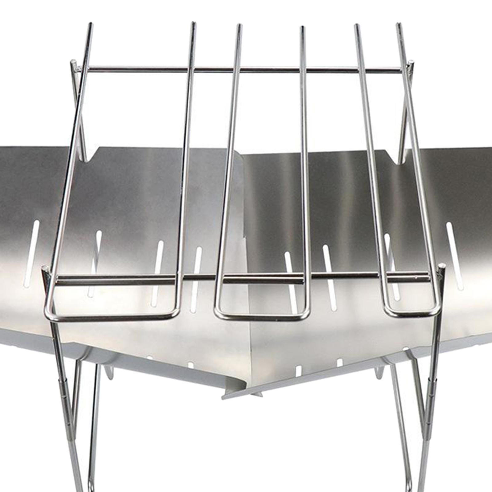 BBQ Grill Folding Charcoal Stove Camping 2Pcs Stove+BBQ Stick