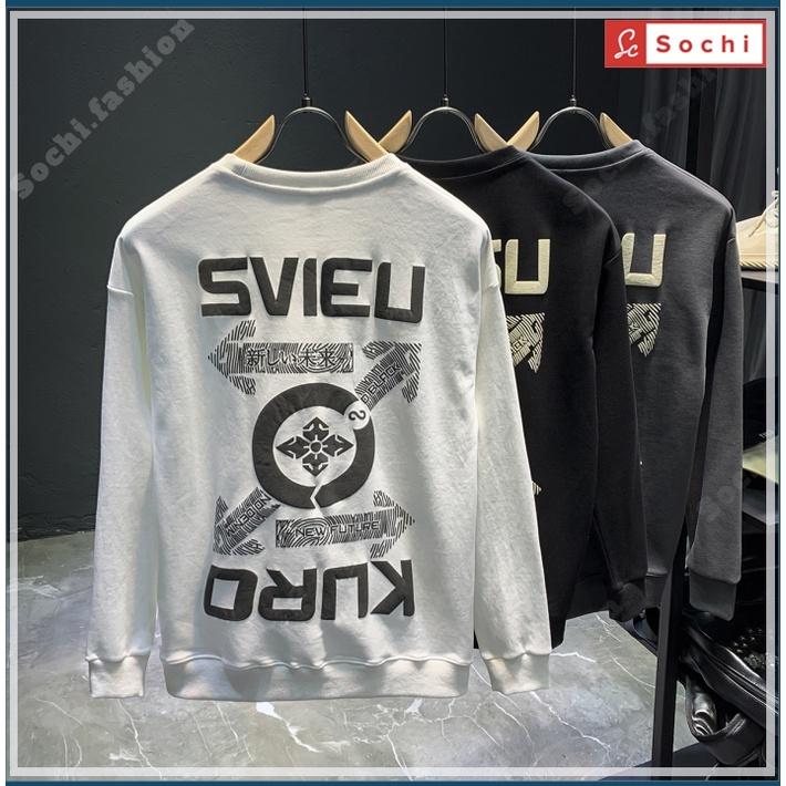 Áo nỉ sweater Hàn Quốc, áo nam thu đông cổ tròn 3D lạ mắt in SVIEU mã SW66.2