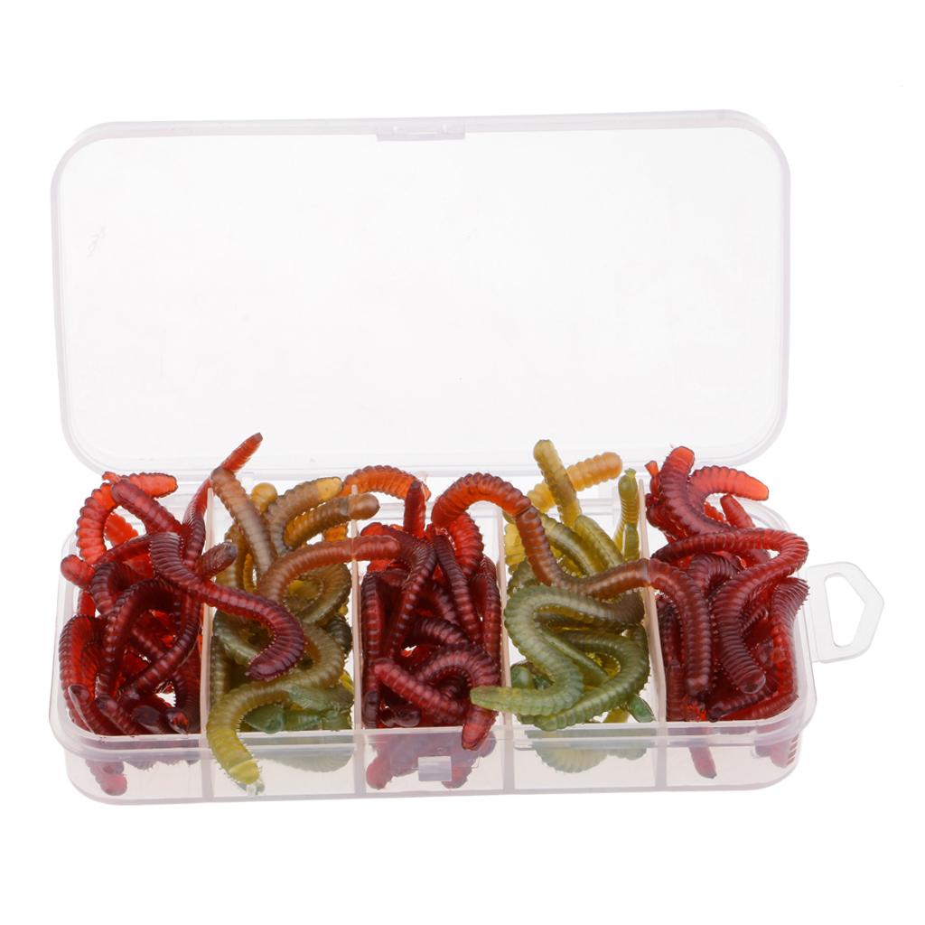 50pcs Bionic Worm Lures Soft Fishing Lure Earthworm Lure Crankbait