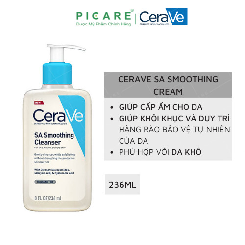 Sữa Rửa Mặt Dịu Nhẹ Cho Da Khô CeraVe SA Smoothing Cleanser 236ml