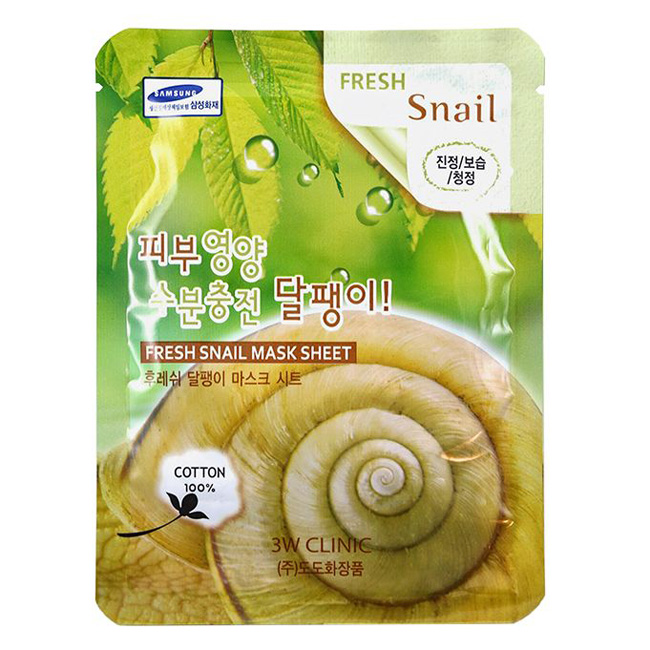 Bộ 10 gói mặt nạ chiết xuất ốc sên 3W Clinic Fresh Snail Mask Sheet 23ml X 10