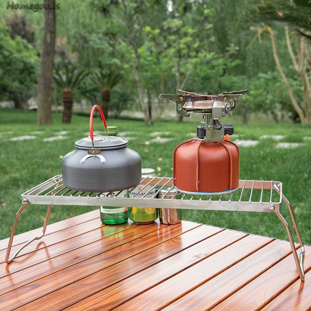 Vỉ Nướng BBQ Gấp Gọn / Kiềng Đun Nấu Inox Dã Ngoại Cắm Trại