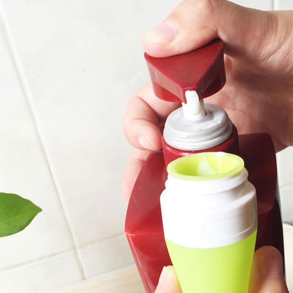 4 Pieces Portable Refillable Silicone Empty Cosmetic Containers for Travel