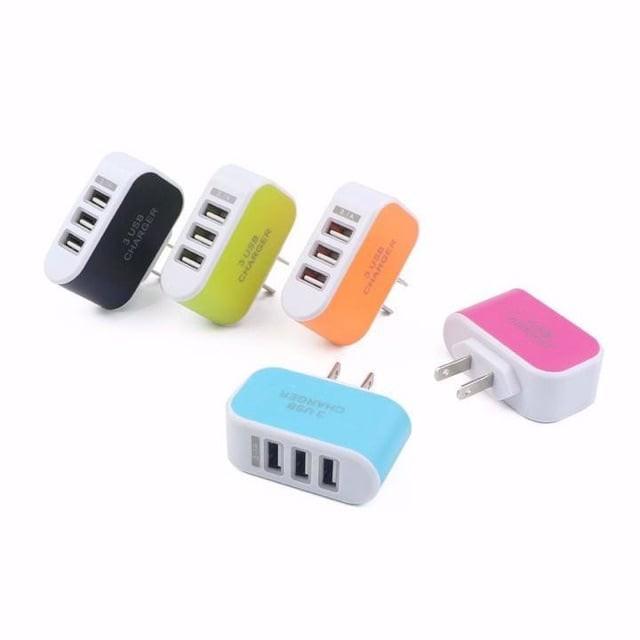 CỦ SẠC THÔNG MINH 3 CỔNG USB NHIỀU MÀU