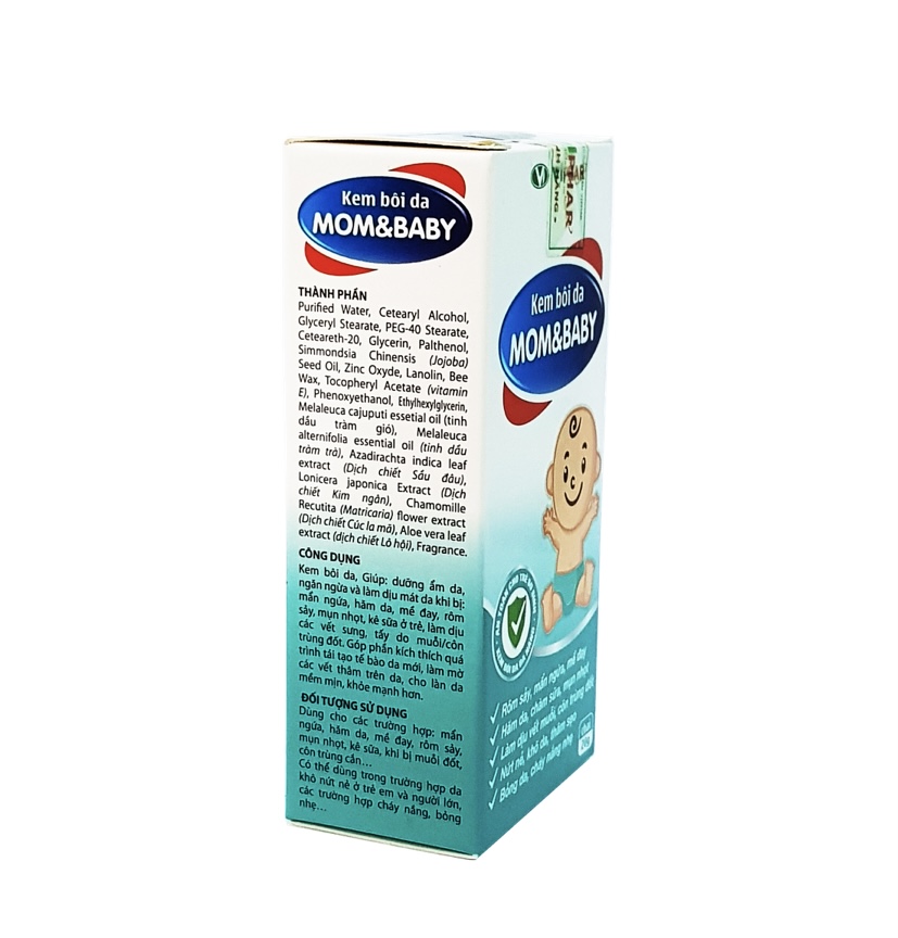Kem Bôi Da Mom&amp;Baby Viphar giảm rôm sảy, mẫn ngứa, hăm da, ngứa sưng tấy da do muỗi đốt, chai 20g