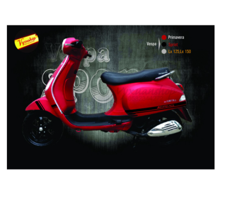 Decal dán xe Vespa AMG Lx 125, Lx 150, Sprint, Primavera nhiều màu