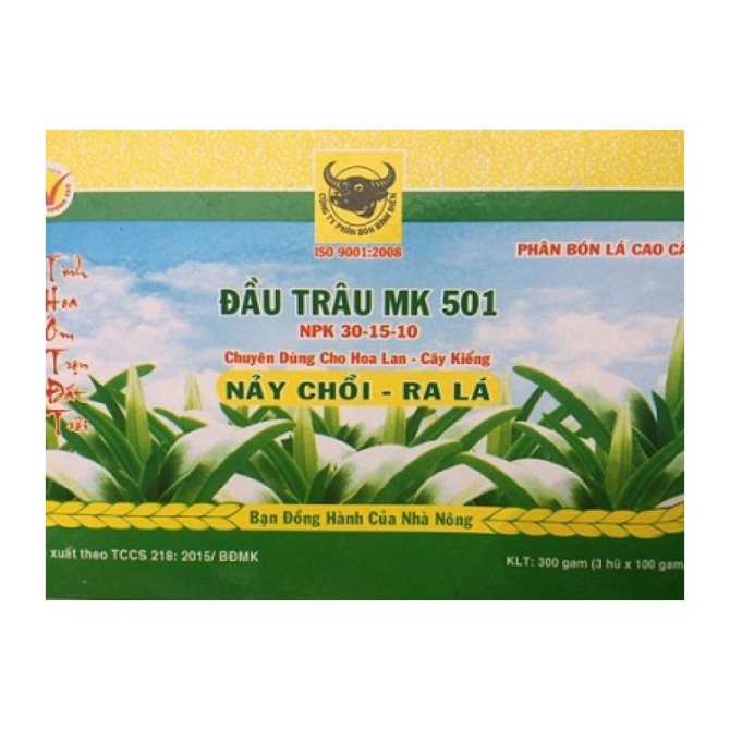 Hộp 3 lọ phân bón lá Đầu Trâu 501 nảy chồi ra lá (100g x 3 hũ)