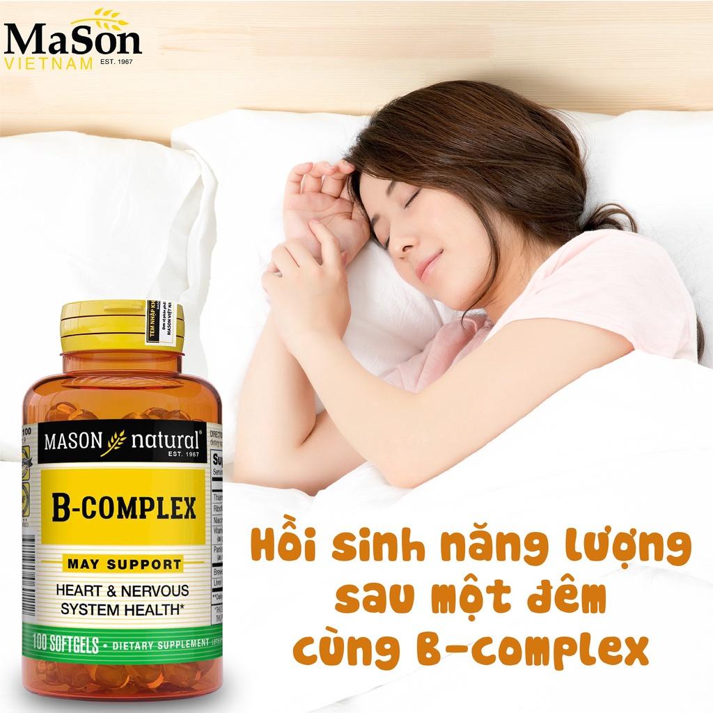 Viên uống tăng cường sức khỏe tổng thể Mason Natural B-Complex hỗ trợ giảm stress căng thẳng mệt mỏi hiệu quả