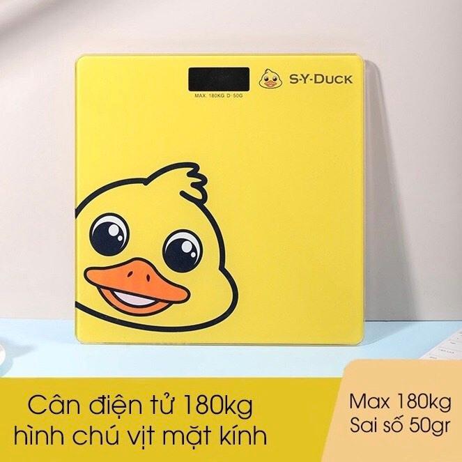 CÂN ĐIỆN TỬ XỊN HÌNH CHÚ VỊT VÀNG CUTE ĐÁNG YÊU MẶT KÍNH CƯỜNG LỰC CAO CẤP  ĐỘ CHÍNH XÁC CAO CHỊU LỰC ĐẾN 180 KÍ