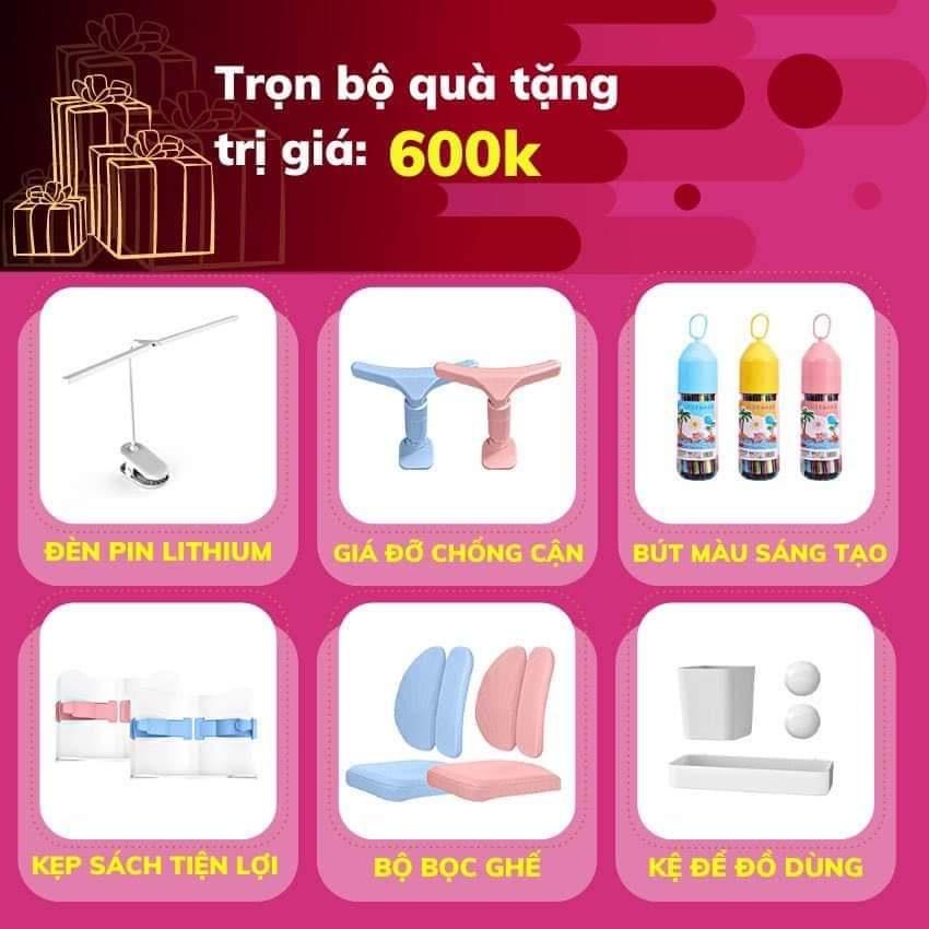 BỘ BÀN GHẾ HỌC SINH A16+ CHỐNG CẬN CHỐNG GÙ KÈM QUÀ TẶNG.