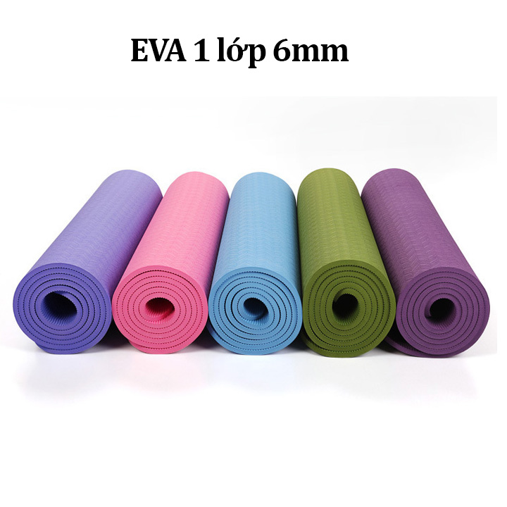 Thảm yoga tập tại nhà VN - EVA 1 lớp 6mm chống trượt ( giao màu ngẫu nhiên ) S74 Shalla