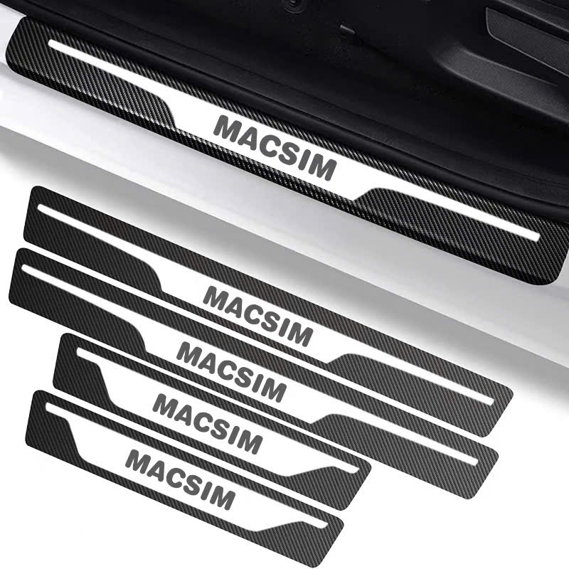 Miếng dán/ decal bảo vệ bậc cửa ô tô – Carbon loại dày – 4 miếng – Chống xước mép cửa cho xe VinFast VF5