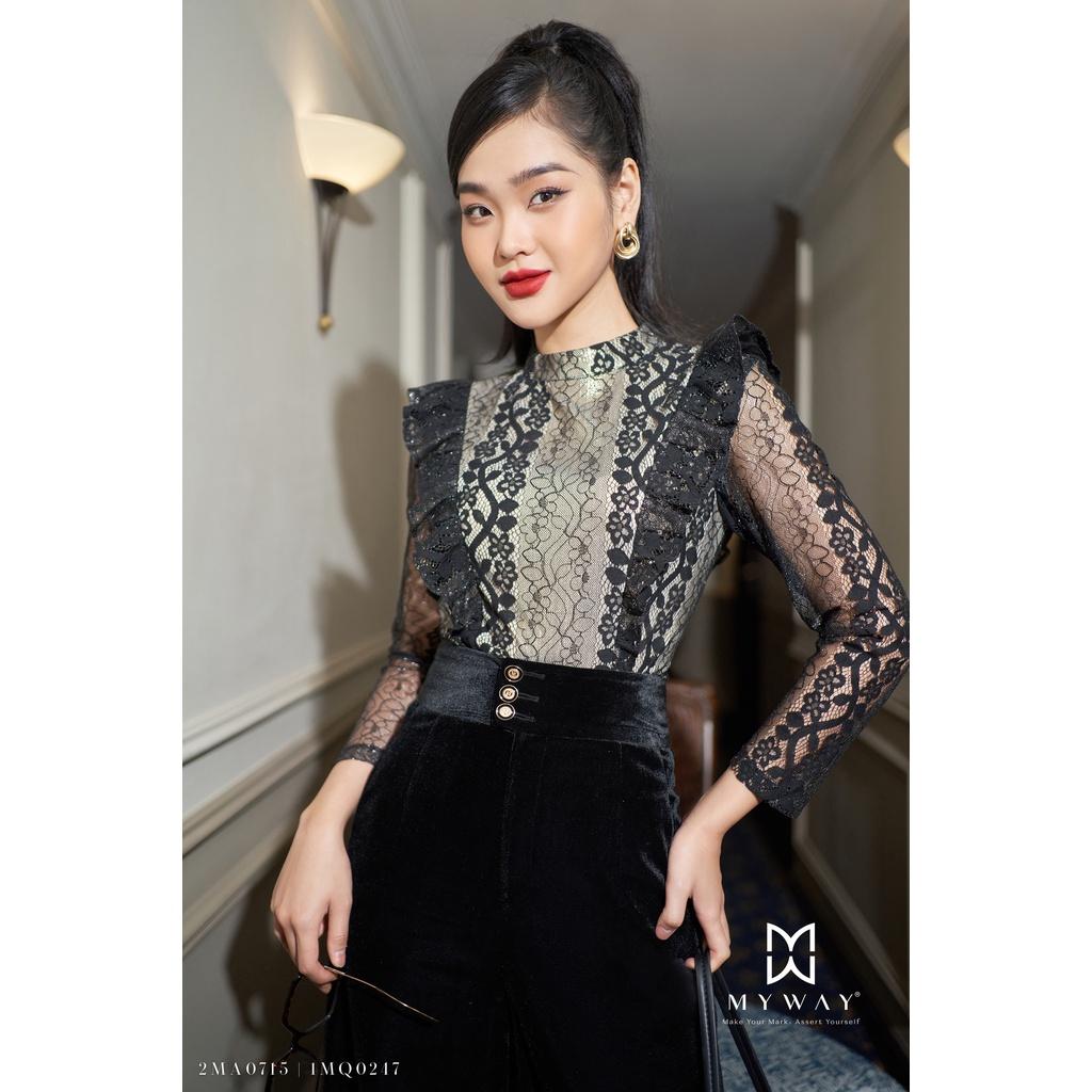 Quần Nhung Nữ MY WAY Dáng Ống Rộn Cap Cao Sang Trọng 1MQ0247