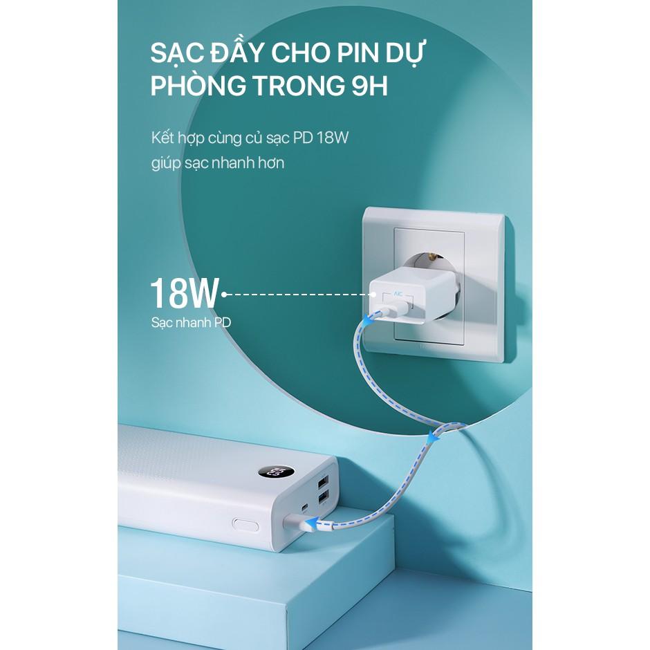 Pin Sạc Dự Phòng 30.000mAh ROBOT Sạc Nhanh PD/QC 3.0 22.5W 5A - 2 Input &amp; 3 Output - Hàng Chính Hãng