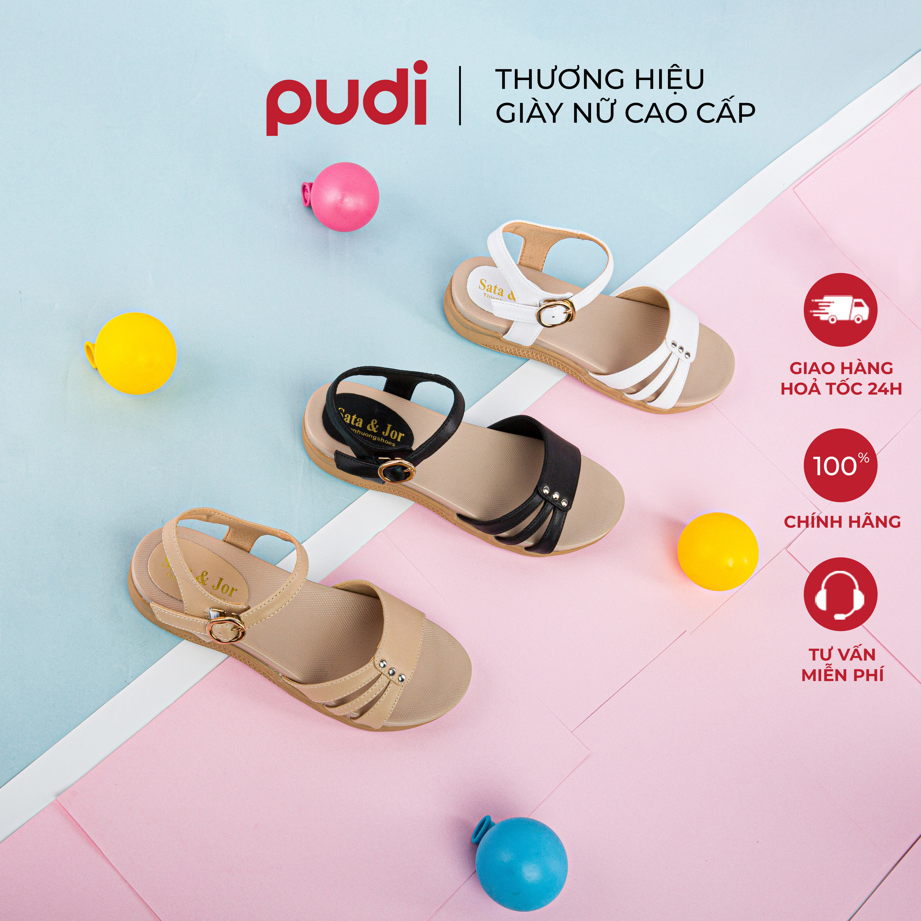 SANDAL NỮ QUAI CHÉO |PUDI| ĐẾ ĐÚC TRƠN TRƯỢT - 9350