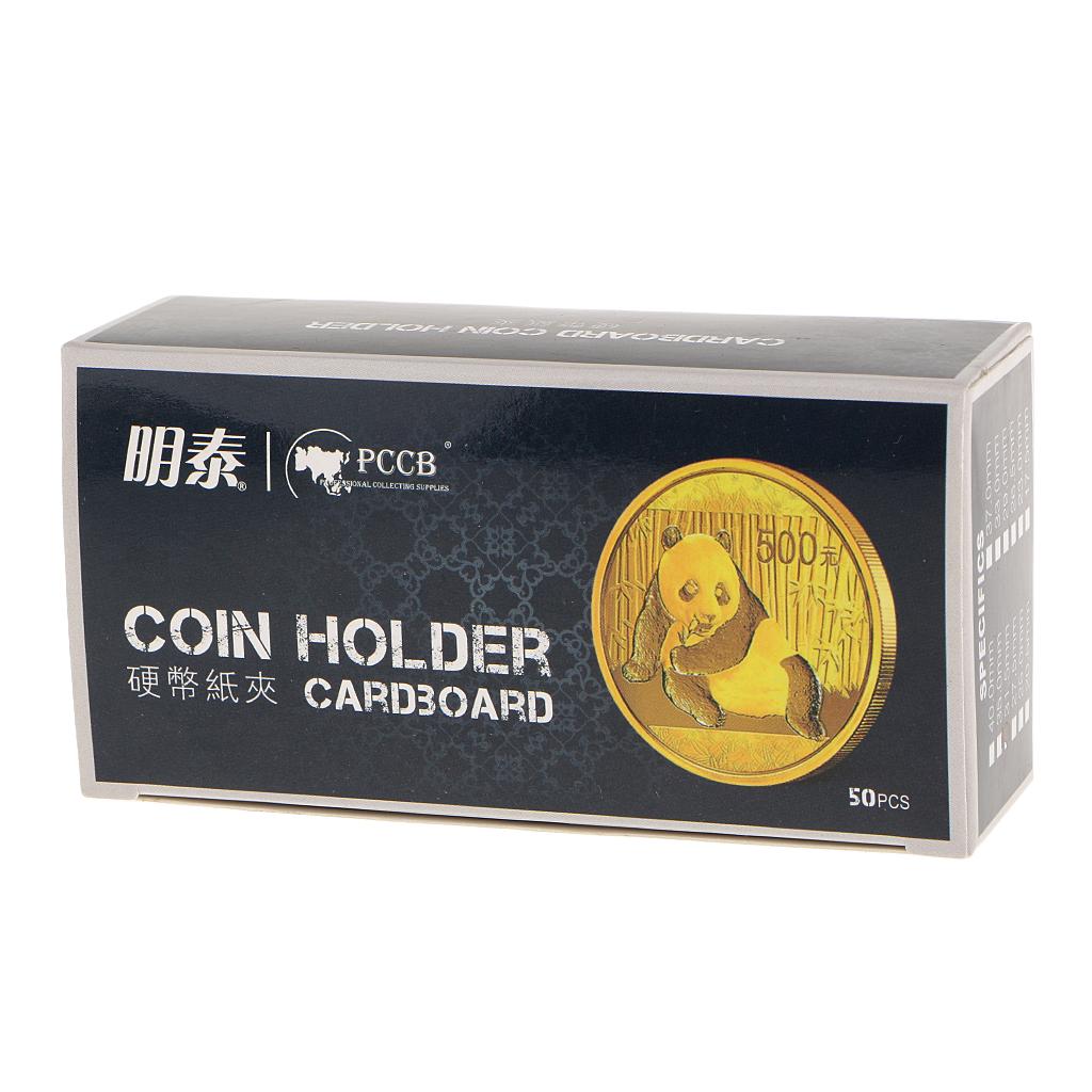 100PCS Cardboard Coin Holders Flips Mylar Coin Supplies 23/27.5mm