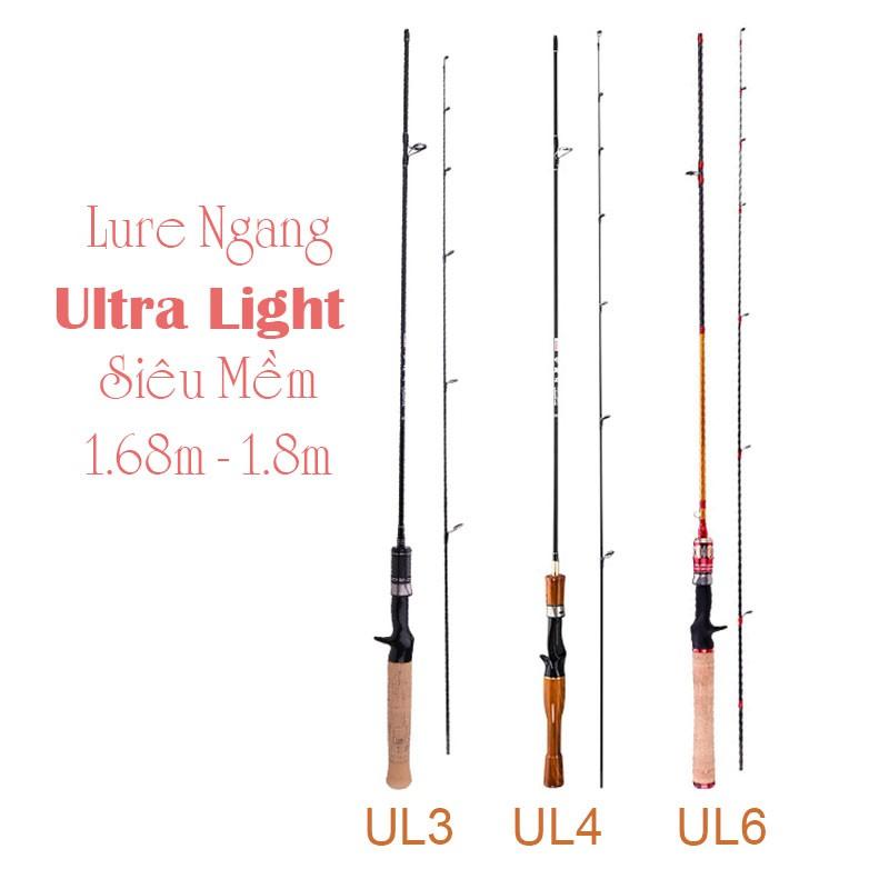 Cần câu lure ul ultralight siêu dẻo máy ngang 3 mẫu lựa chọn độ dài 1m68 và 1m8