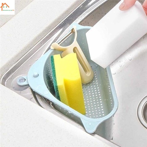 Phễu Lọc Rác Bồn Rửa Chén, Đựng Miếng Rửa Bát Thông Minh Hình Tam Giác