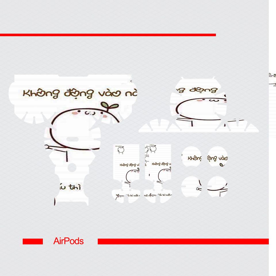 Miếng dán skin chống bẩn cho tai nghe AirPods in hình Không động vào - fun022 (bản không dây 1 và 2)
