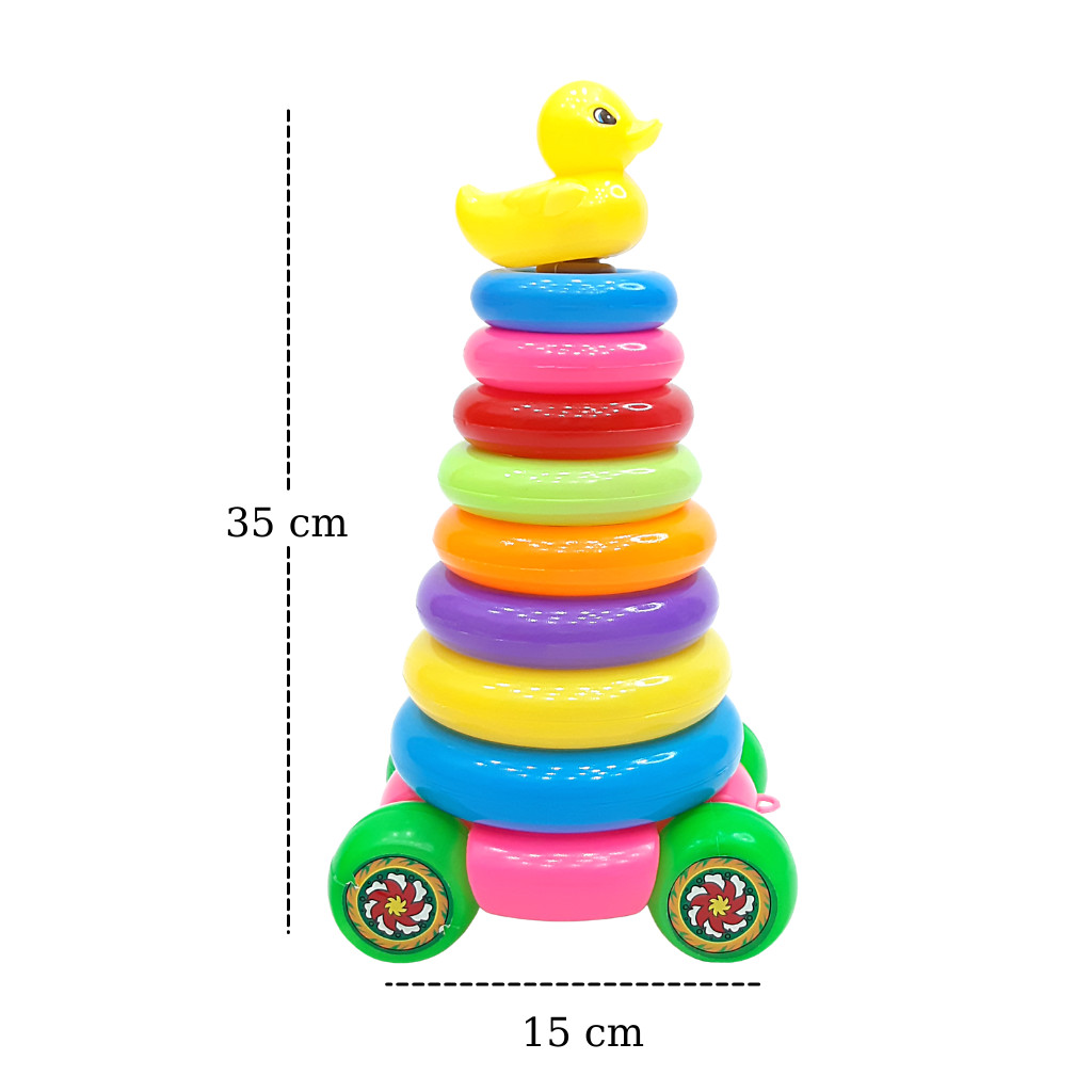 Đồ chơi xếp tháp vòng Vịt bánh xe HT078