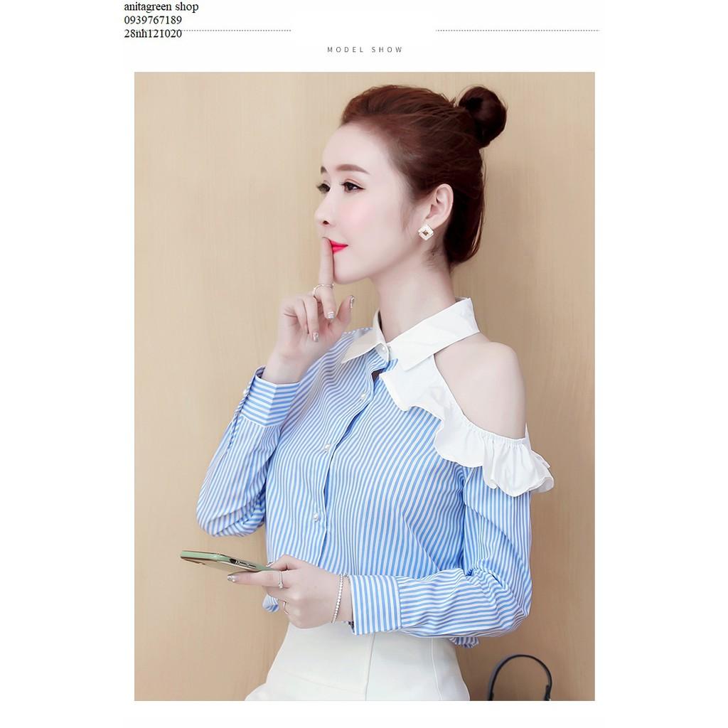 Nh121020-ÁO SƠ MI NỮ TRỄ VAI BÈO