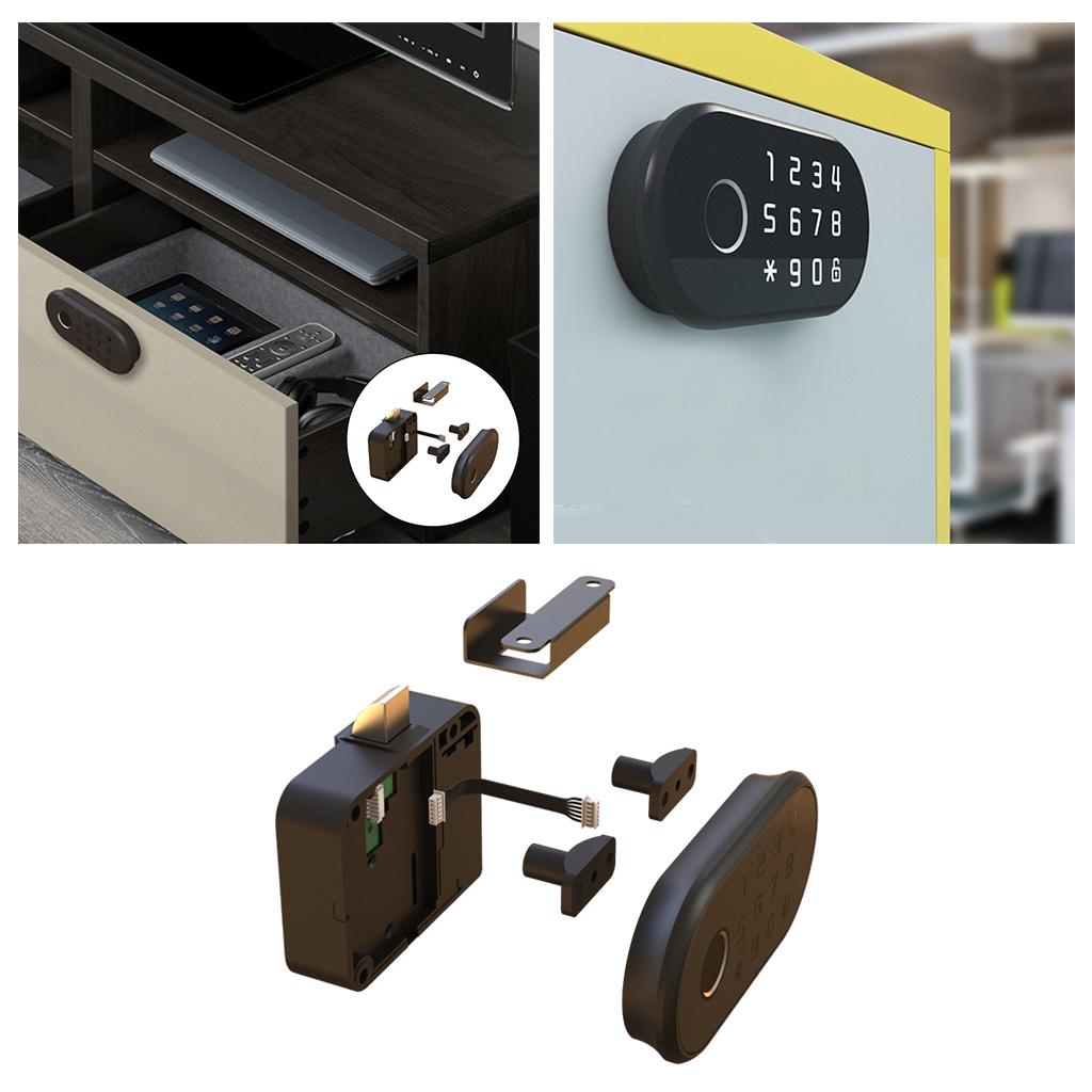 Fingerprint Password Lock Cabinet Locks Biometric Keyless Wooden Box Furniture Drawer Fingerprint Locks Safety, Suitable for Home &Office