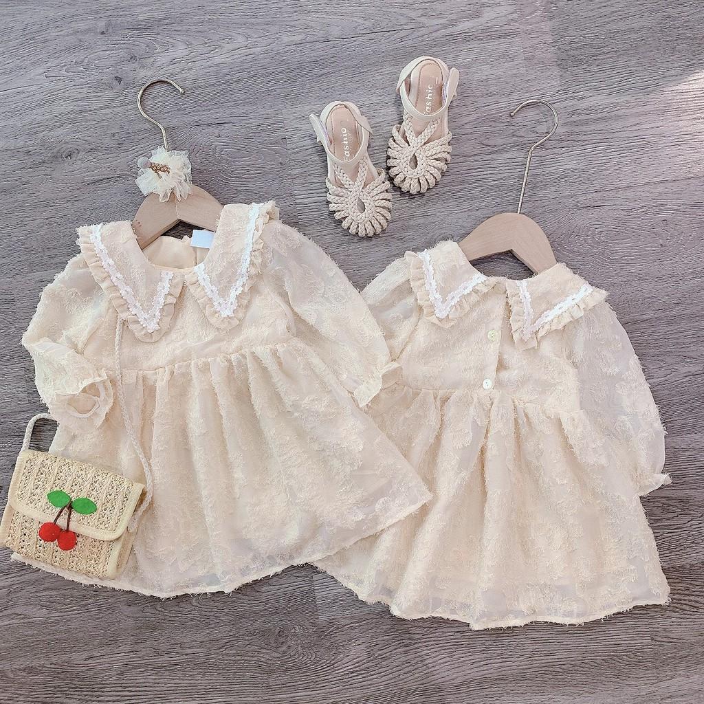 Váy phối ren bèo bé gái cực yêu