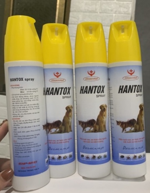 Xịt ve ghẻ rận bọ chét cho chó mèo Hantox 300ml - Diệt ve bọ chét khử khuẩn cho thú cưng