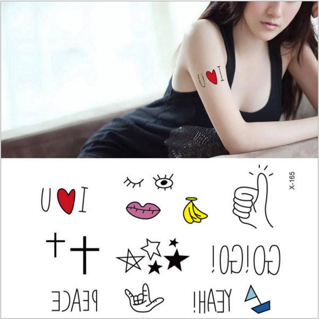 Hình xăm dán 10x6cm chủ đề con vật cute