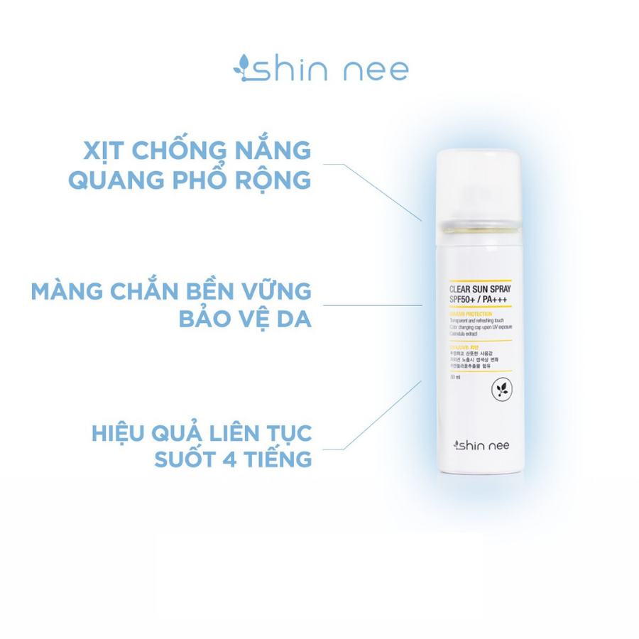 Xịt chống nắng Clear Sun Spray Shin Nee 50ml