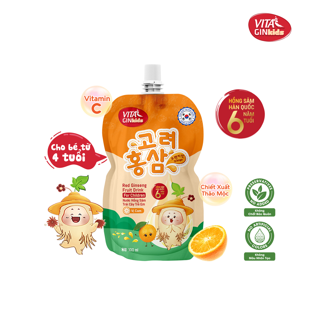 Nước Hồng Sâm Trái Cây Trẻ Em Vital Gin Kids