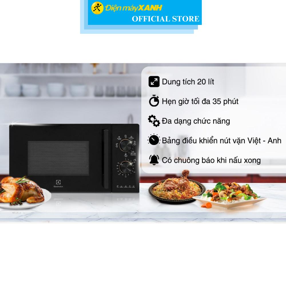 Lò vi sóng có nướng Electrolux EMG20K22B 20 lít - Hàng Chính Hãng