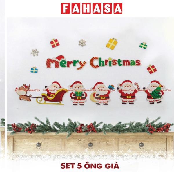 Set Dán Gỗ - Trang Trí Giáng Sinh - Bách Mộc - 5 Ông Già Noel