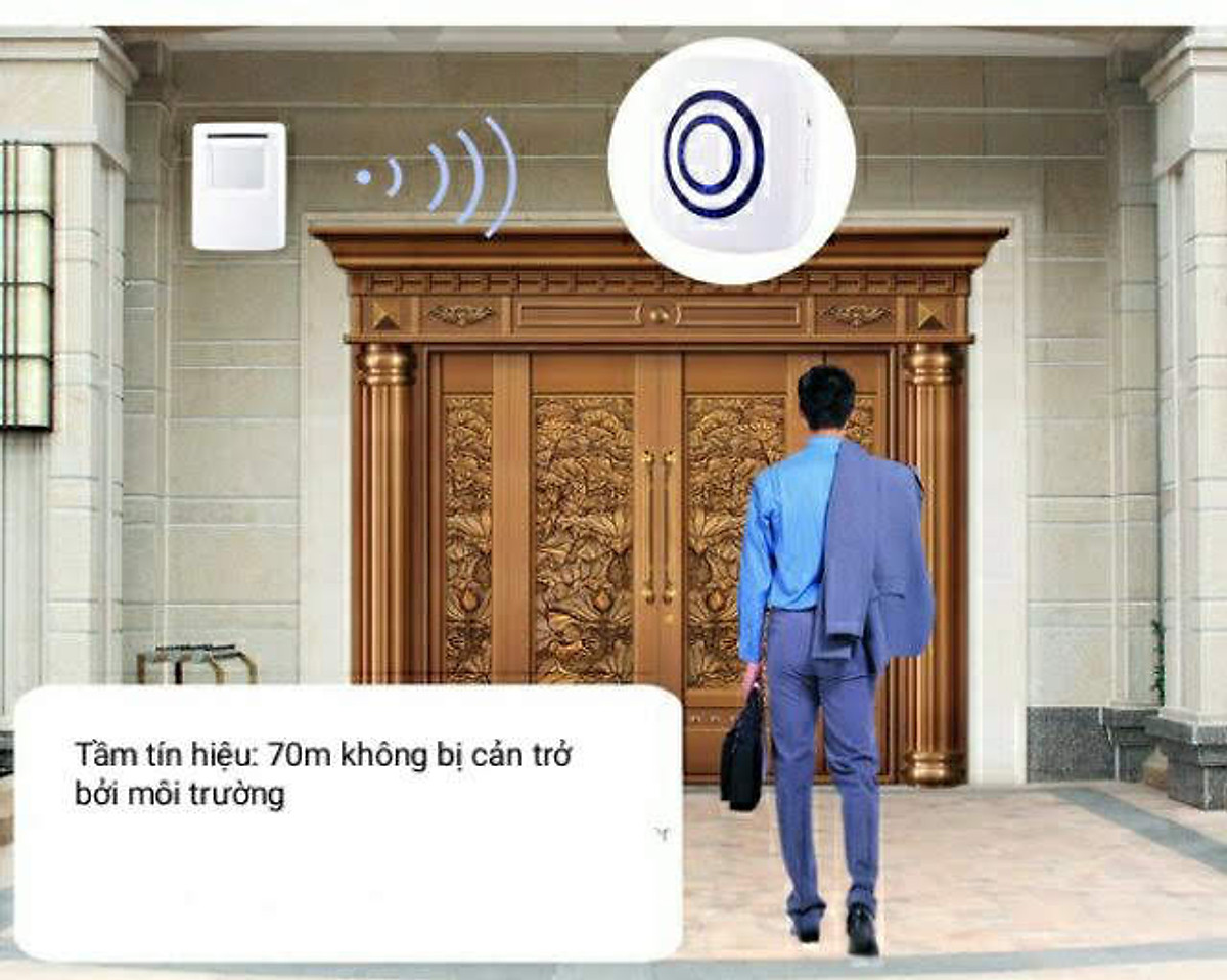 Chuông báo khách kết hợp báo trộm không dây 38 kiểu chuông YF0256 - 1 Mắt 1 Chuông