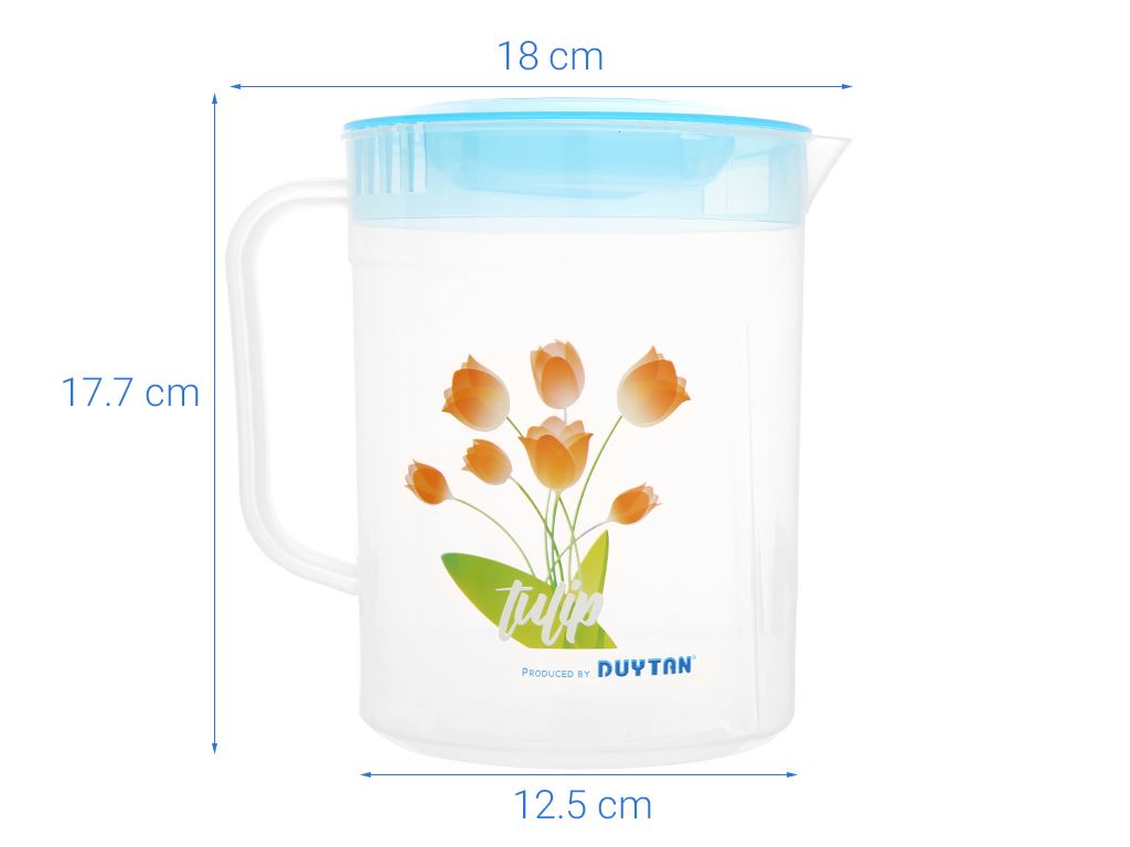 Ca Tulip Nhựa DUY TÂN 2L (Giao màu ngẫu nhiên) - Ca nhựa trong suốt, có vạch chia