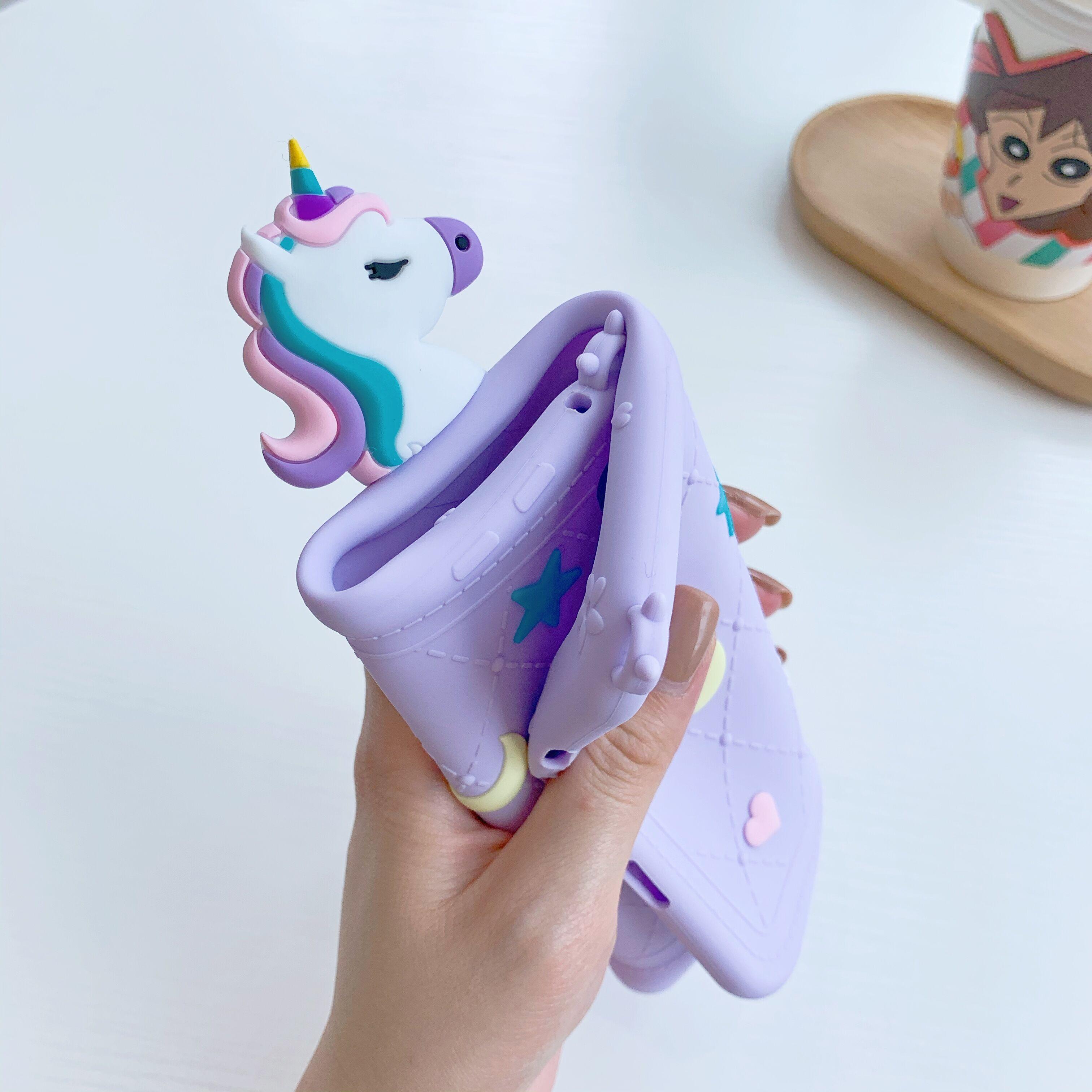 Ốp lưng chống sốc silicon mềm đáng yêu Unicorn có dây đeo cho Samsung Galaxy Tab S6 Lite 10.4 inch 2020 Sm P610 P615