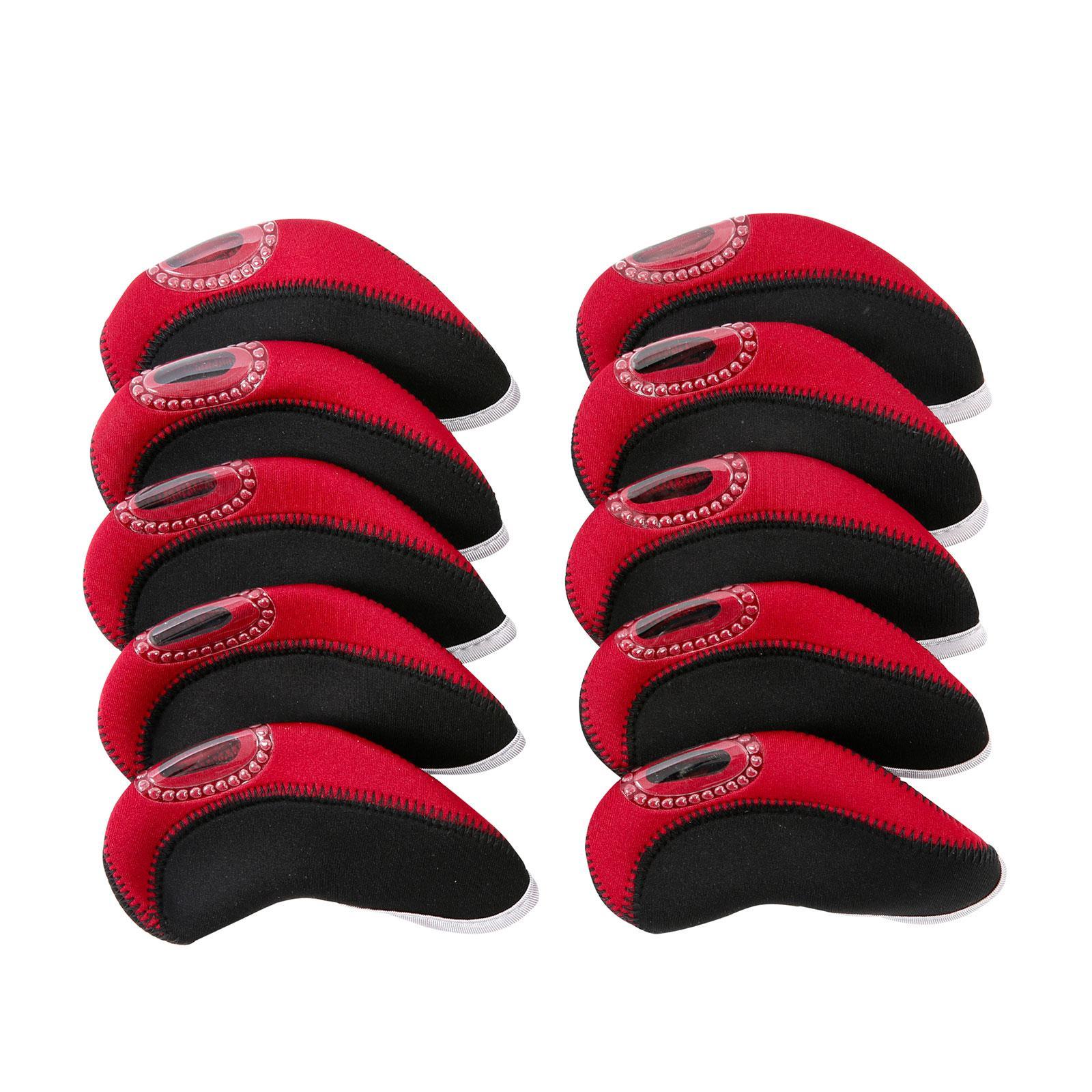 10 Pieces Golf Iron Headcovers Golf Club Head Cover Golf Accessories Guard