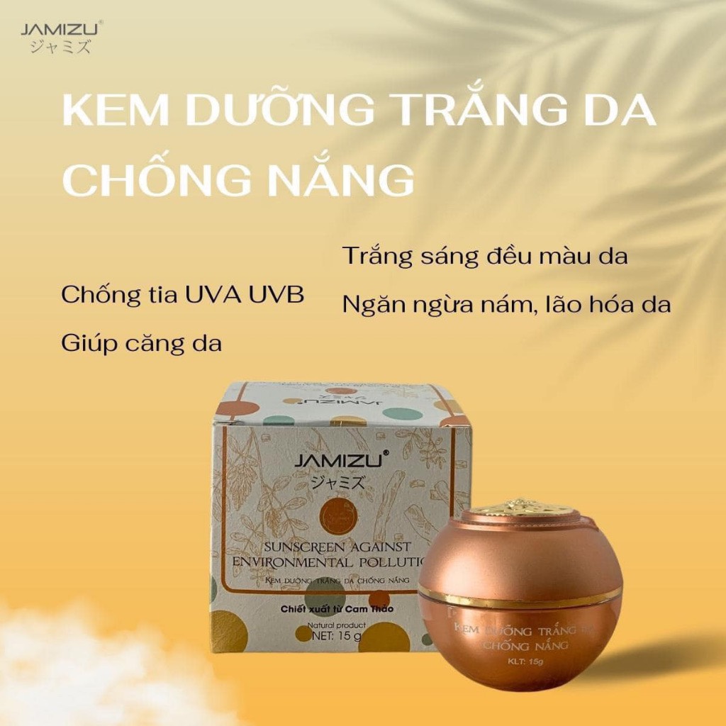 Kem Dưỡng Trắng Đều Màu Da JAMIZU Chống Nắng SPF 30 Tăng Độ Đàn Hồi Cho Da, Hũ 15g - JACN15