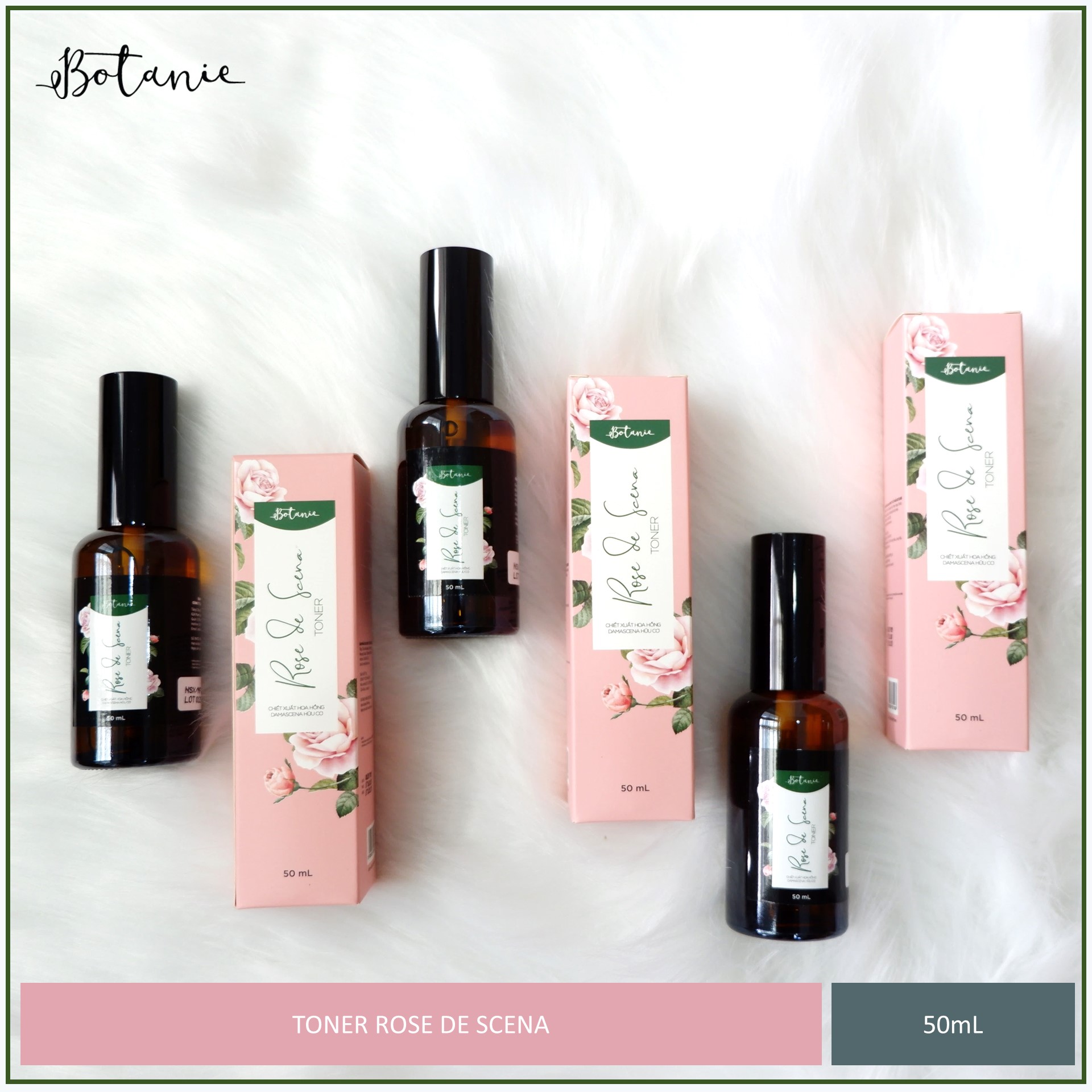 Toner Rose De Scena - Chiết xuất hoa hồng Damascena hữu cơ - Dạng Xịt (50ml) - Dịu nhẹ, không chứa cồn