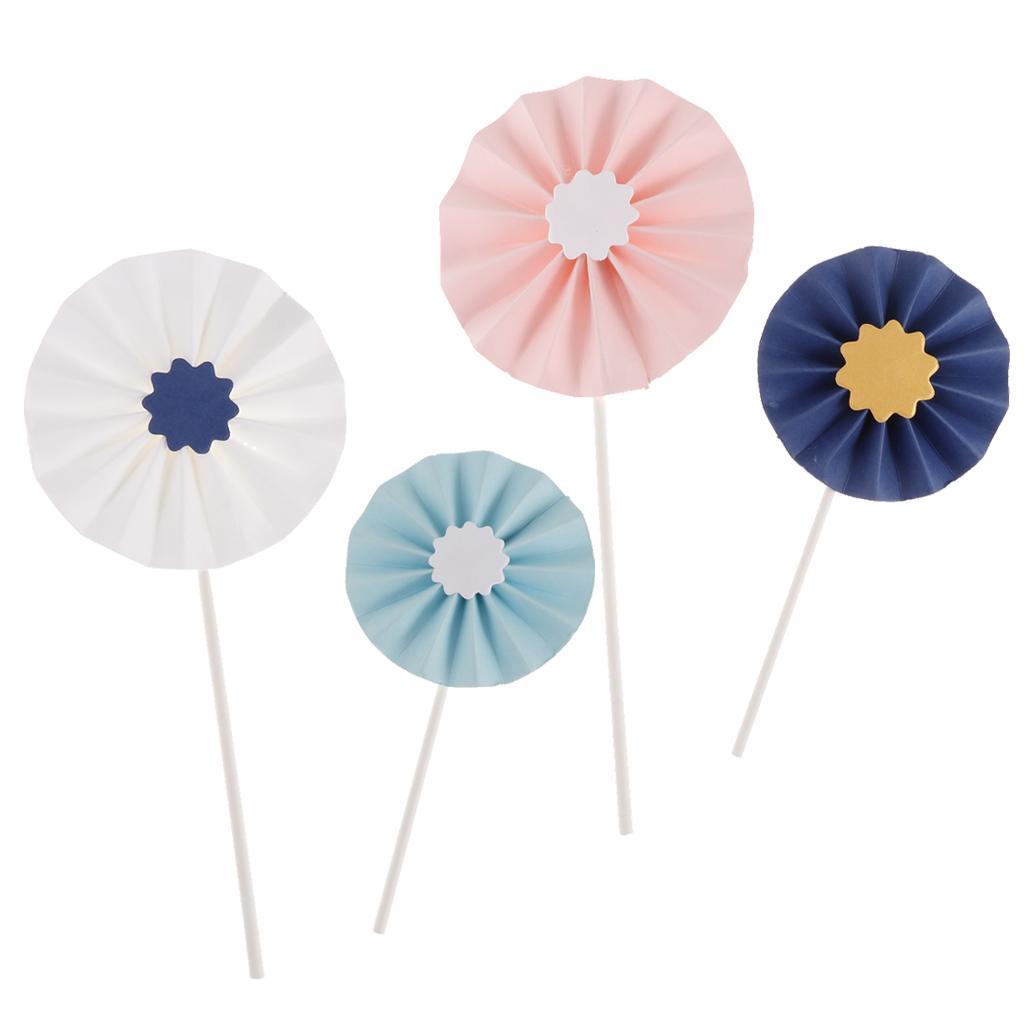 4 Pieces Lovely Sunflower Cake Toppers Kids Birthday Party Cake Decorations