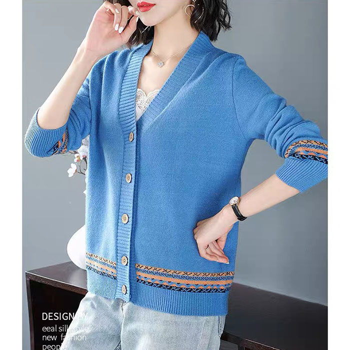 Áo cardigan len nữ phối họa tiết thổ cẩm ArcitcHunter, thời trang thương hiệu chính hãng