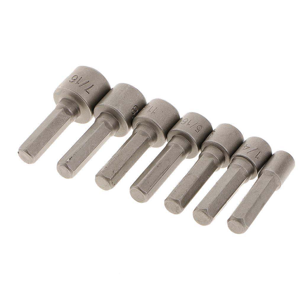14Pcs 1/4''Hex Socket Bits Adapter Drill Nut Driver Power Extension Wrench