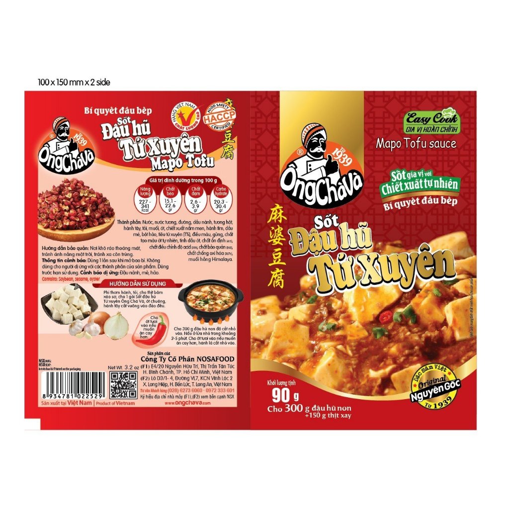 Lốc 15 Gói Sốt Đậu Hũ Tứ Xuyên Ông Chà Và 90g (Mapo Tofu Sauce)