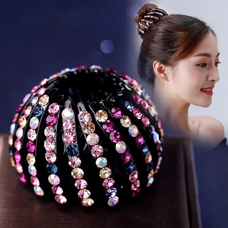 Kẹp búi tóc Hàn Quốc đính đá cao cấp sang trọng - cặp tóc tổ chim đính đá sang trọng
