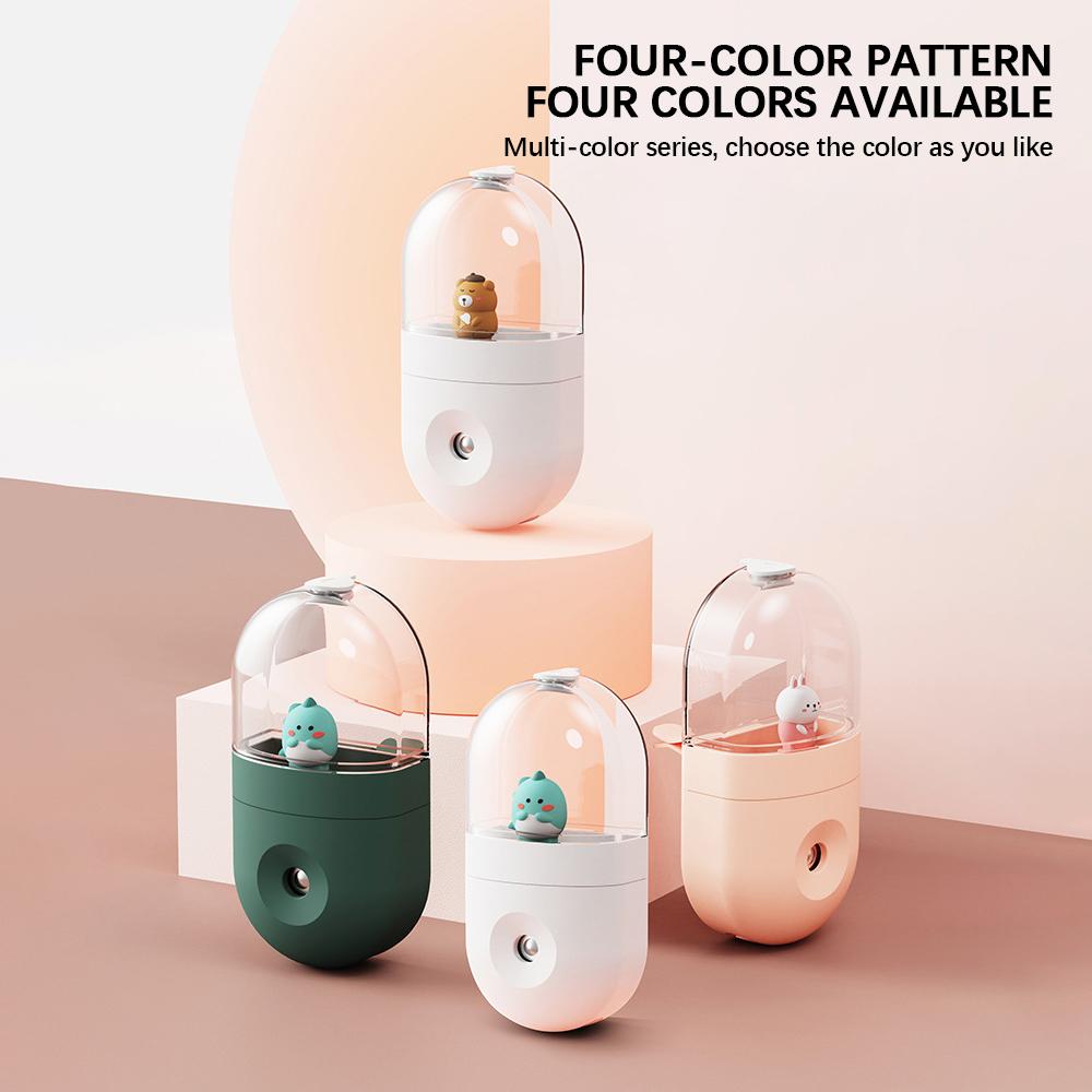 Mini Ô Tô Ổ Cắm Hoạt Hình Máy Phun Sương Tạo Độ Ẩm Di Động Sạc Hương Thơm Khuếch Tán Tinh Dầu Phun Sương Tạo Ẩm Nước Bổ Sung Nhạc Cụ