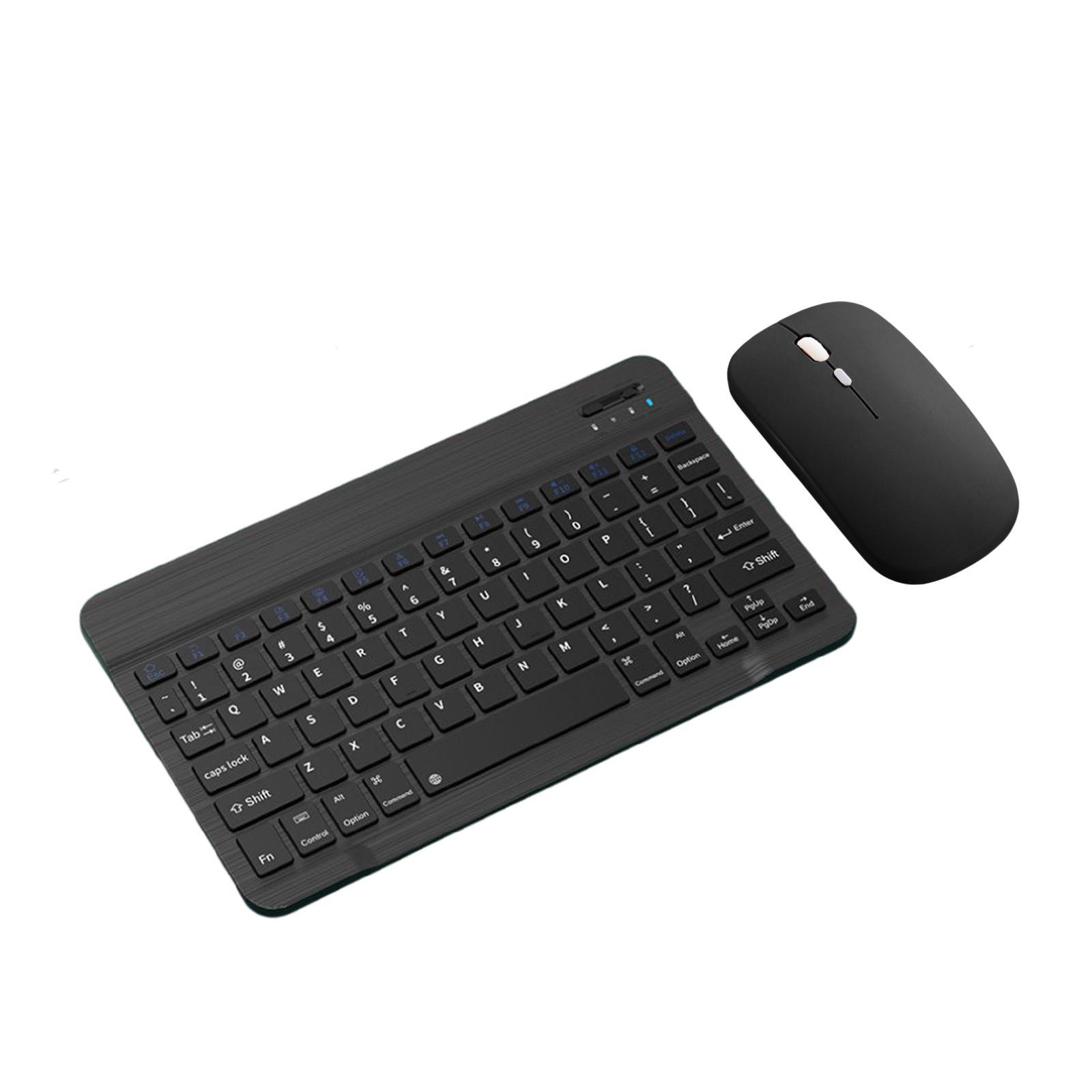 Compact Bluetooth Keyboard for Tablet PC Dual Mode Mouse 10 inch Black