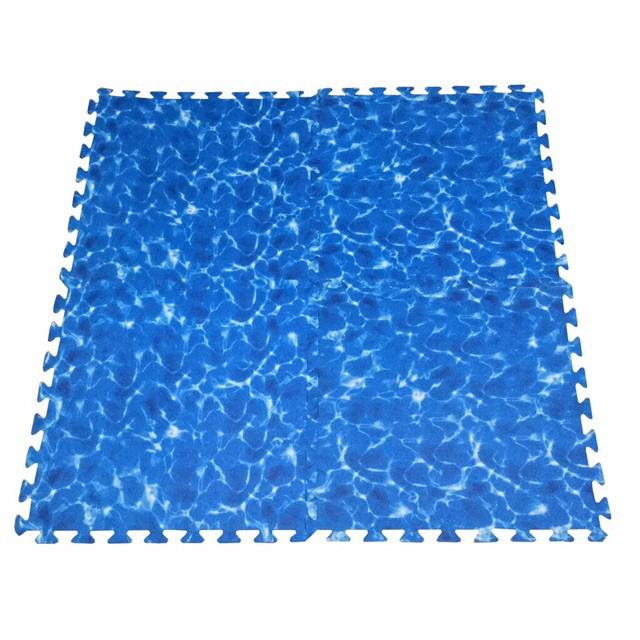 Xốp trải sàn 3D xanh sóng biển, kích thước 100x100 cm