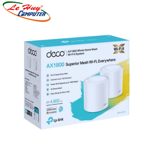 Bộ phát Mesh WiFi 6 TP-Link Deco X20 2-Pack - Hàng Chính Hãng