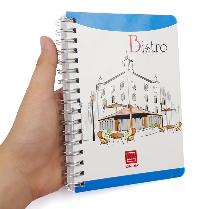 Sổ Lò Xo Dọc Bistro A6 200 Trang 2836 - Màu Xanh Da Trời