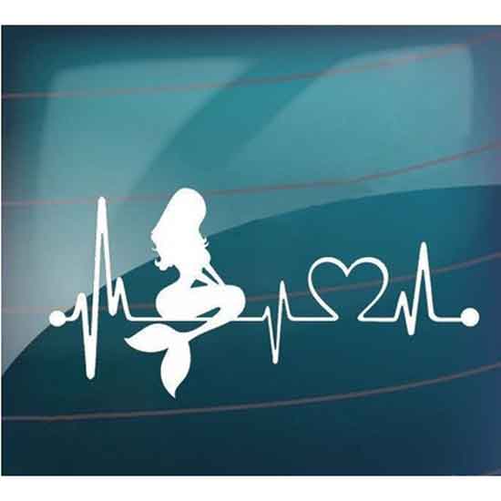 Sticker Nhãn Dán Xe Trang Trí Ô Tô Tình Yêu Nàng Tiên Cá Độc Đáo